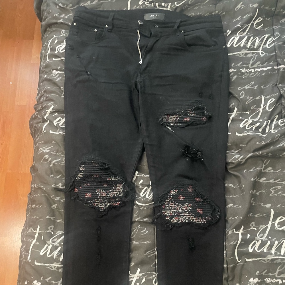Amiri Black and Red MX1 Bandana sz 34